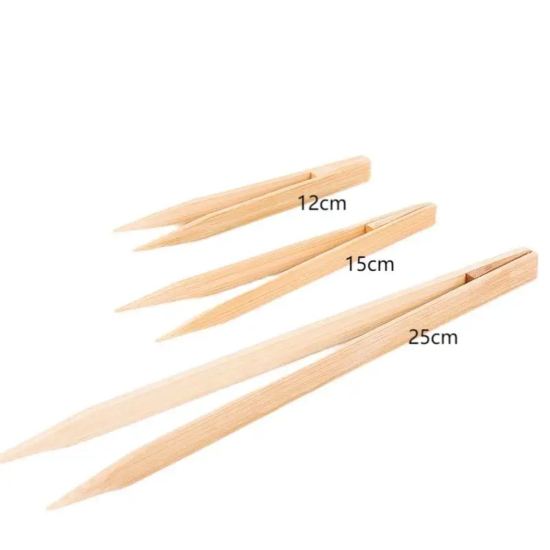 30Pcs Wooden Tea Clip Natural Bamboo Tweezers Gold Foil Kitchen Salad Food Toast Tong Cooking Bread Tea Dustproof Bamboo Clips