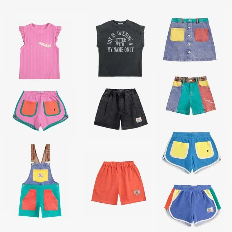 PER-SALE (Ship in Last March)  2025 Summer BC Baby Girls Cute T-shirts Boys Cartoon Shorts Printed Overall Kids Boutique Clothes