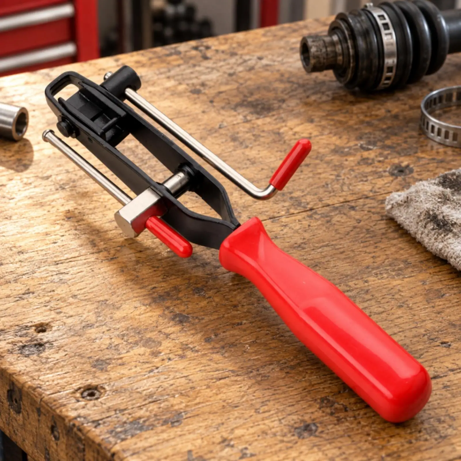 Automotive Hose Clamp Pliers Cutter for Steel Band Removal Carbon Steel Grip Tool for Workshop Maintenance