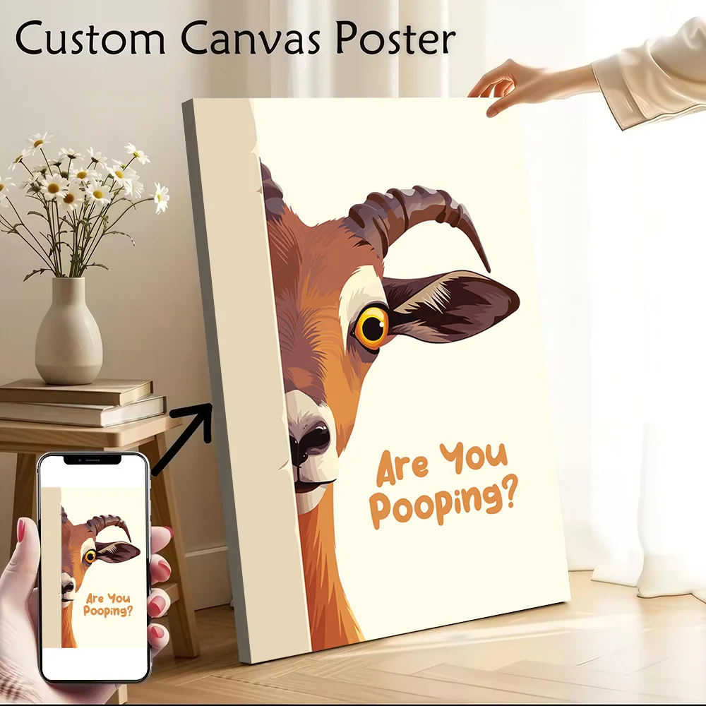 Funny Antelope Question Canvas Print Perfect Gift for Fans Lovers Personalized Wall Art Poster for Bedroom Bathroom Decor Mural