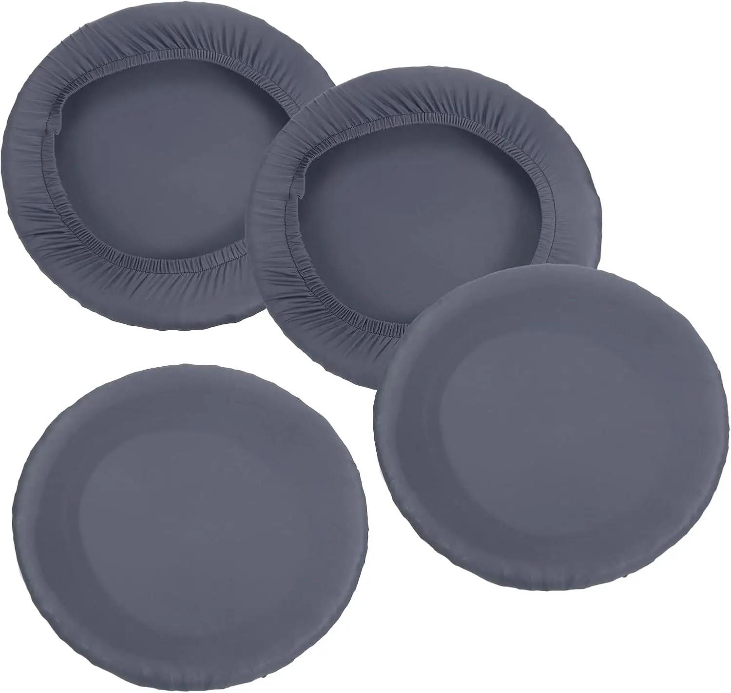 

9.5"" Round Bar Stool Cover, 4 Pa Washable Elastic Stool Cover For Diameter 11""-13"" Chair, Dark Gray