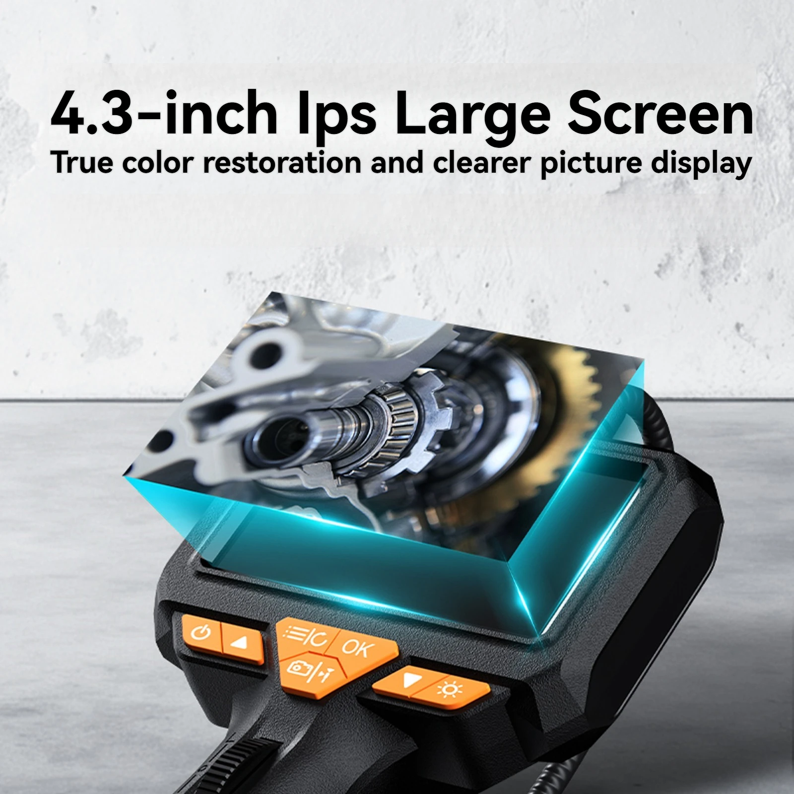 كاميرا المنظار المفصلية في اتجاهين 4.3 بوصة فحص مقاوم للماء Borescope 2600mAh لصيانة آلة أنابيب محرك السيارة