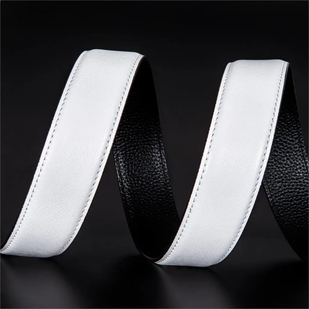 High Quality Green Faux Leather Belts For Men Metal Automatic Buckle Men's Belt Luxury Famous Brand Waist Strap DiBanGu