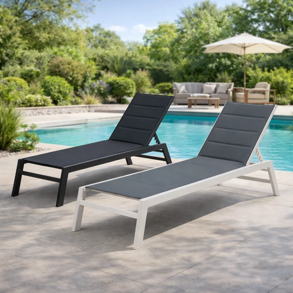 Modern Style Aluminium Balcony Sunbed Outdoor Patio Chaise Lounge Daybed Hotel Beach Lounge Chairs For Poolside