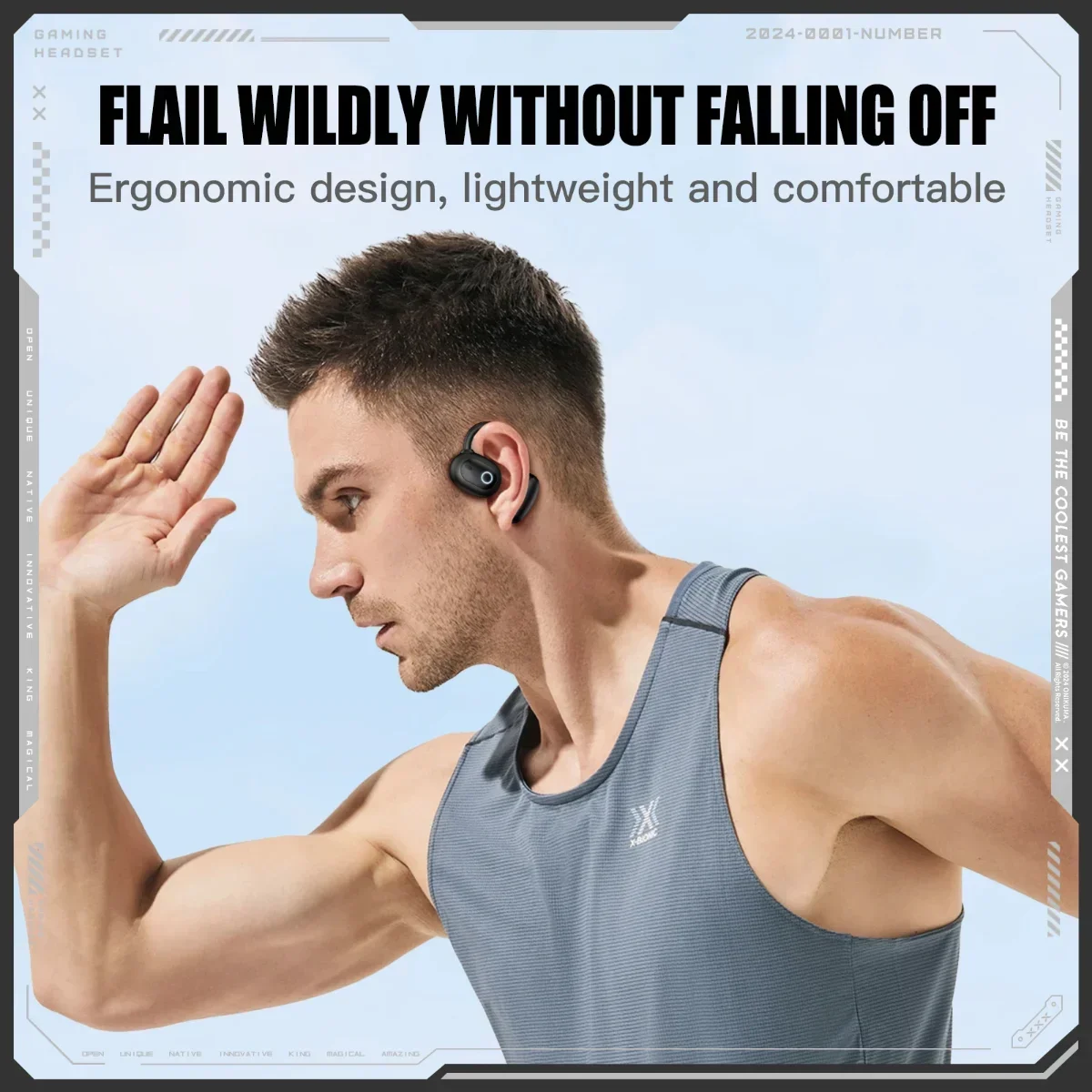 Игровые наушники ONIKUMA T25, беспроводные BT V5.4, с низкой задержкой, высокое качество звука, стерео объемный звук, погружные спортивные наушники