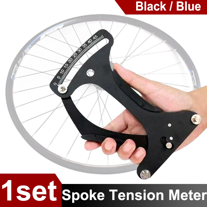 

1pc Mountain Bike Spoke Tension Gauge MTB Wheel Set Ring Elastic Measuring Device Slant Swing Correction Tool Black Blue