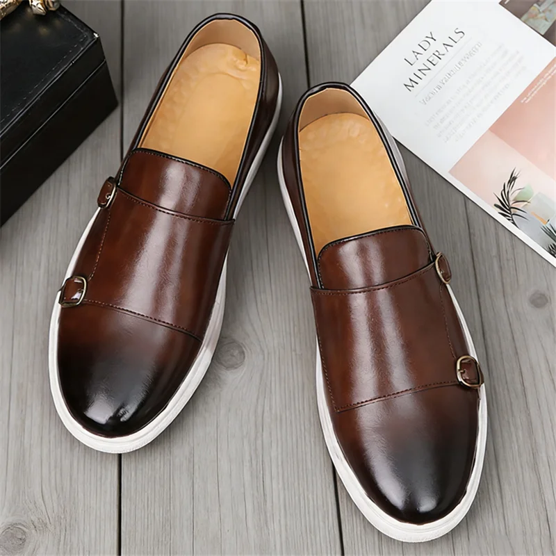 블랙 브라운 뉴 남성 슬립온 몽크 스트랩 로퍼 레저 가 - Monk Strap Shoe 리뷰 및 가격