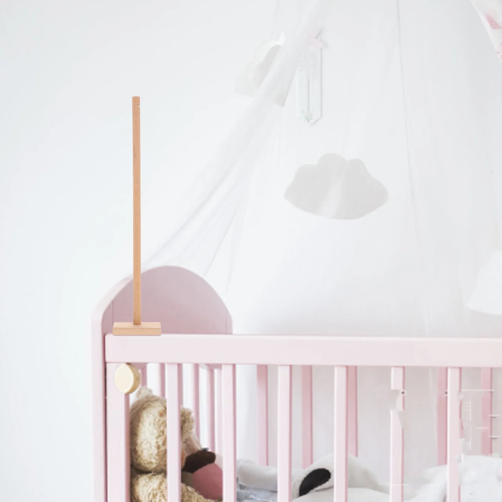 Wooden Baby Mobile Arm Holder Crib Mobile Stand Bed Bell Bracket Hanging Hanger Nursery Decor Crib Accessories