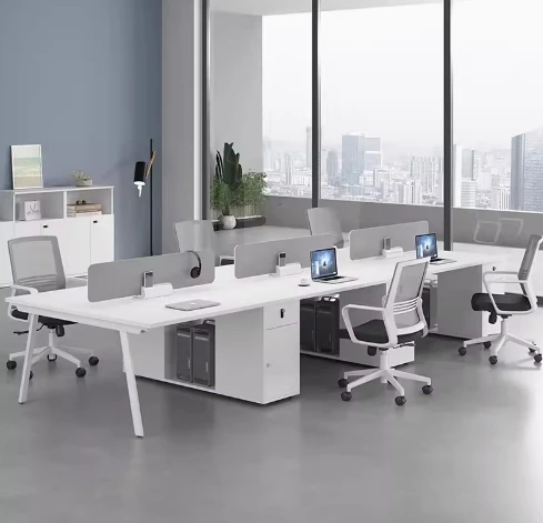 Office Studio Furniture 6 Seat Partition Open Group Office Work Desk Cubicle Modular Workstation Table