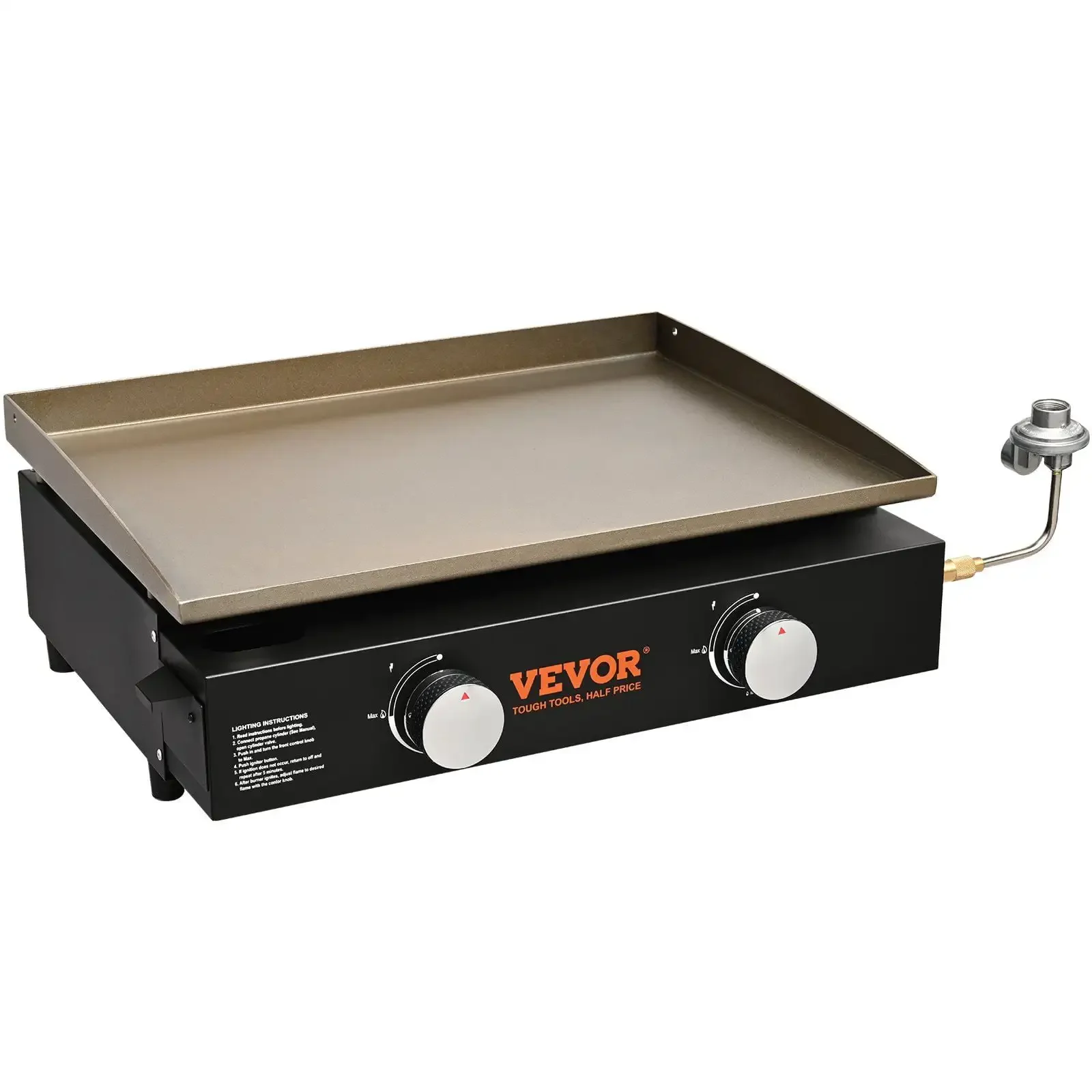 

Commercial Griddle, 22.4" Heavy Duty Manual Flat Top Griddle, Countertop Gas Grill with Non-Stick Cooking Plate