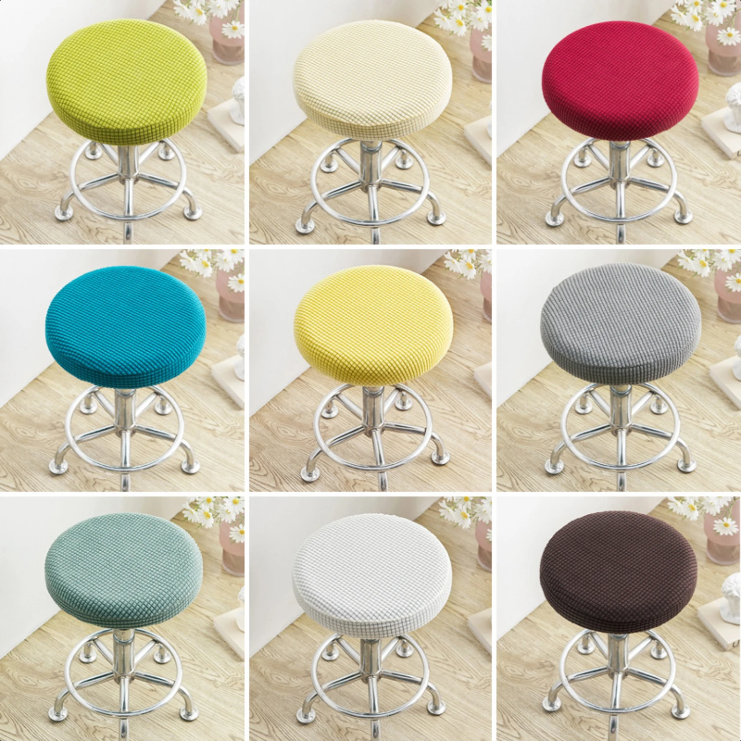 Upgrade your seating with this stylish, durable Elastic Round Chair Cover. Anti-dirty and perfectly tailored, these Stool Covers