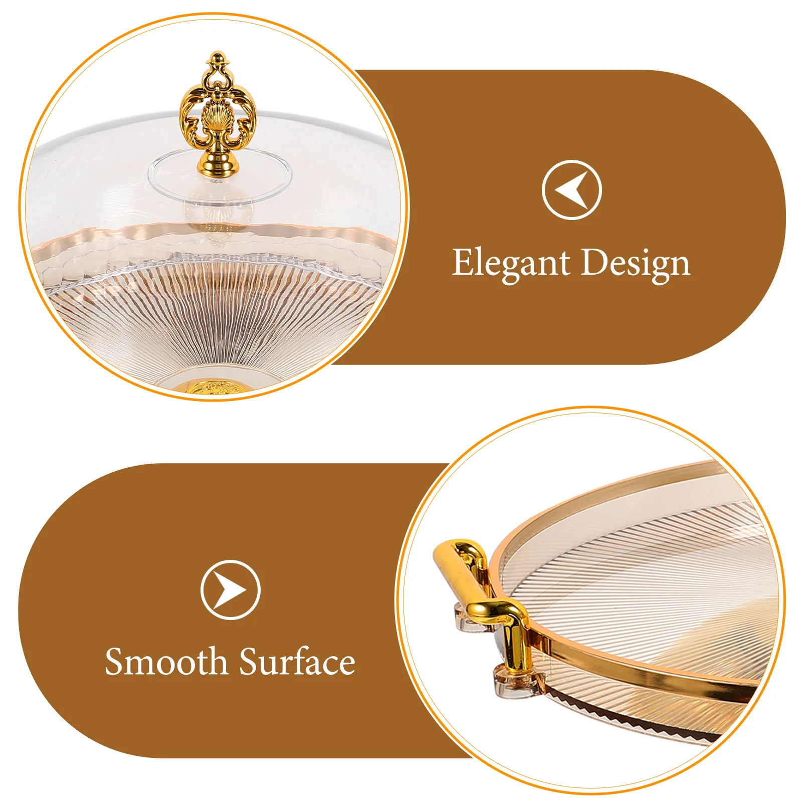 

Multifunctional Cake Stand Display Holder With Dome Cover Tall Base Dessert Tray For Wedding Party Cupcake Fruit Snack Storage