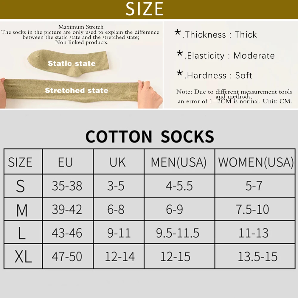 6 Paar Herren-Wandersocken mit schwerem Kissen, Baumwolle, geruchshemmend, feuchtigkeitsableitend, Unisex, Größen 35–50 für Trekking, Laufen, Multi-Pack – Detail 1