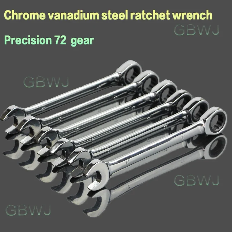 Quick Ratchet Wrench 72 Teeth Multi Functional Open Type Plum Blossom Two-Way Wrench Auto Repair Hardware Wrench Tools 6-32mm