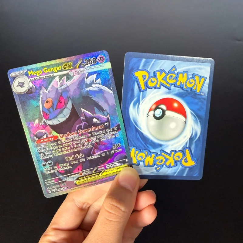 5 Style Diy Pokemon Card Gengar Mega Gengar EX 28/98 XY Phantom Forces Ultra Rare Full Art Holo Anime Collection Card view 3