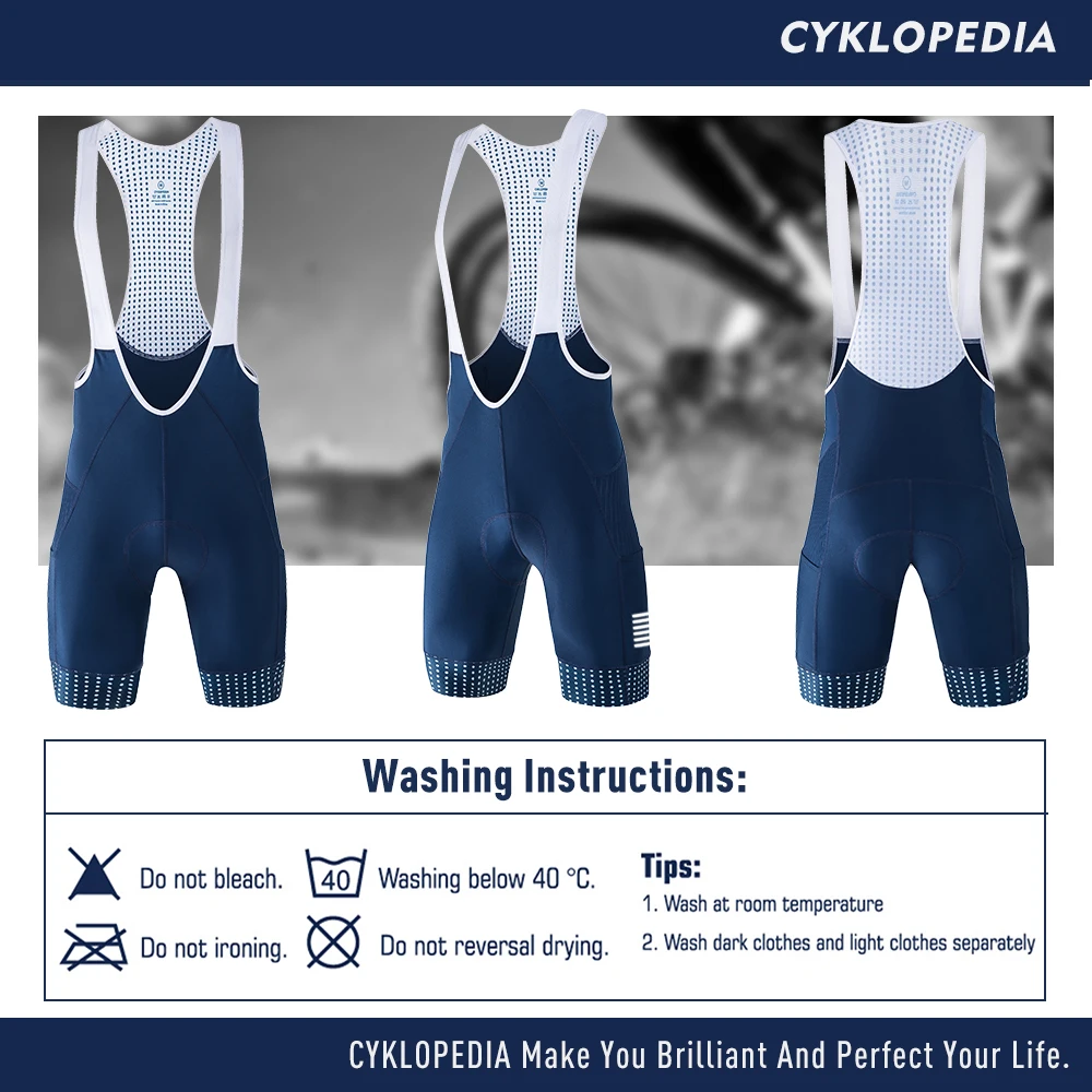 CYKLOPEDIA Herren-Radtrikot-Shorts, einfarbig, Blau & Schwarz, 5D-Polsterung, Mountainbike-Shorts, High-End, atmungsaktiv, für Outdoor, eng anliegende Radhose – Detail 10