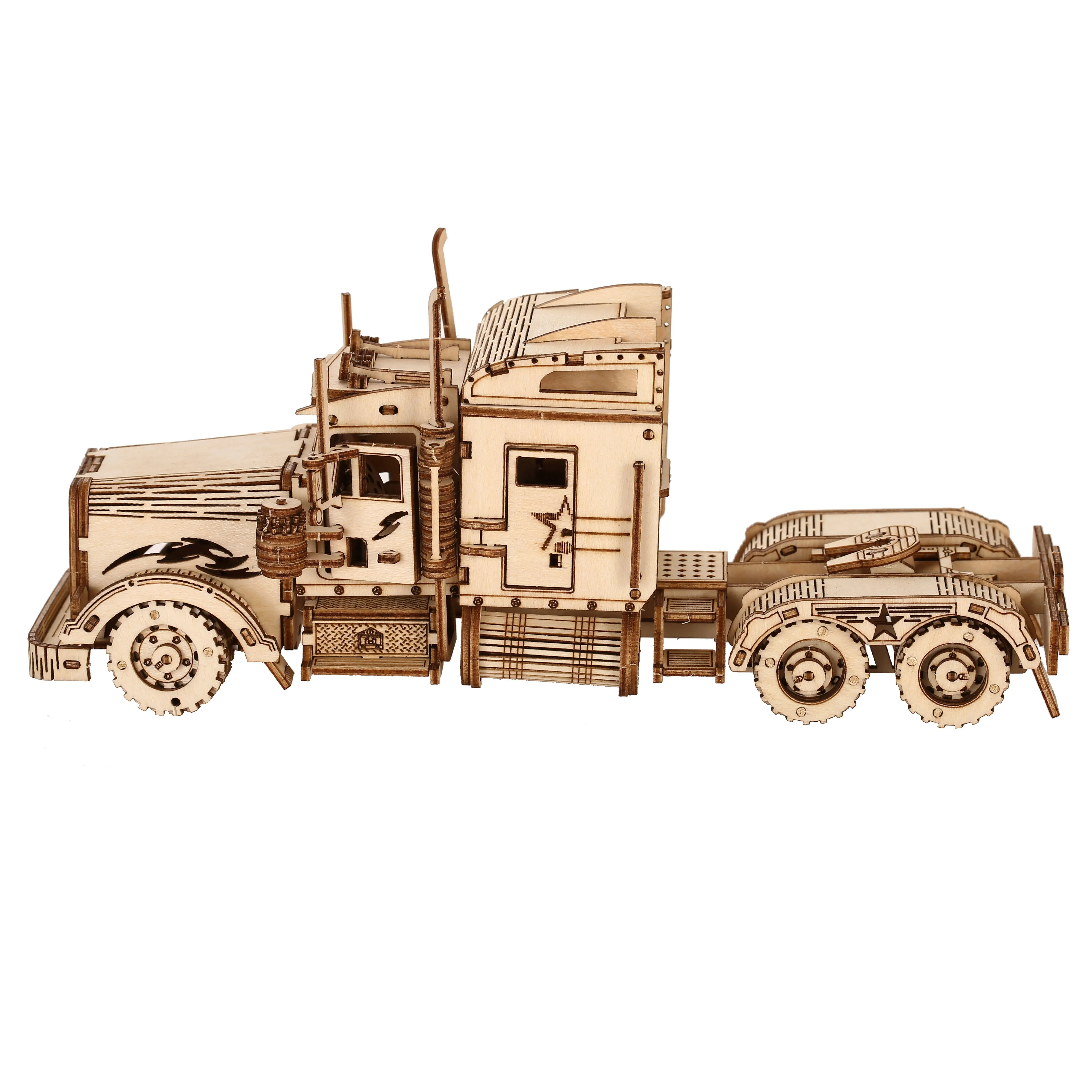 Puzzle en bois 3D modèle camion, kits de nuit de construction, jouet d'assemblage, cadeau d'anniversaire pour enfants et adultes, décoration d'intérieur, bricolage