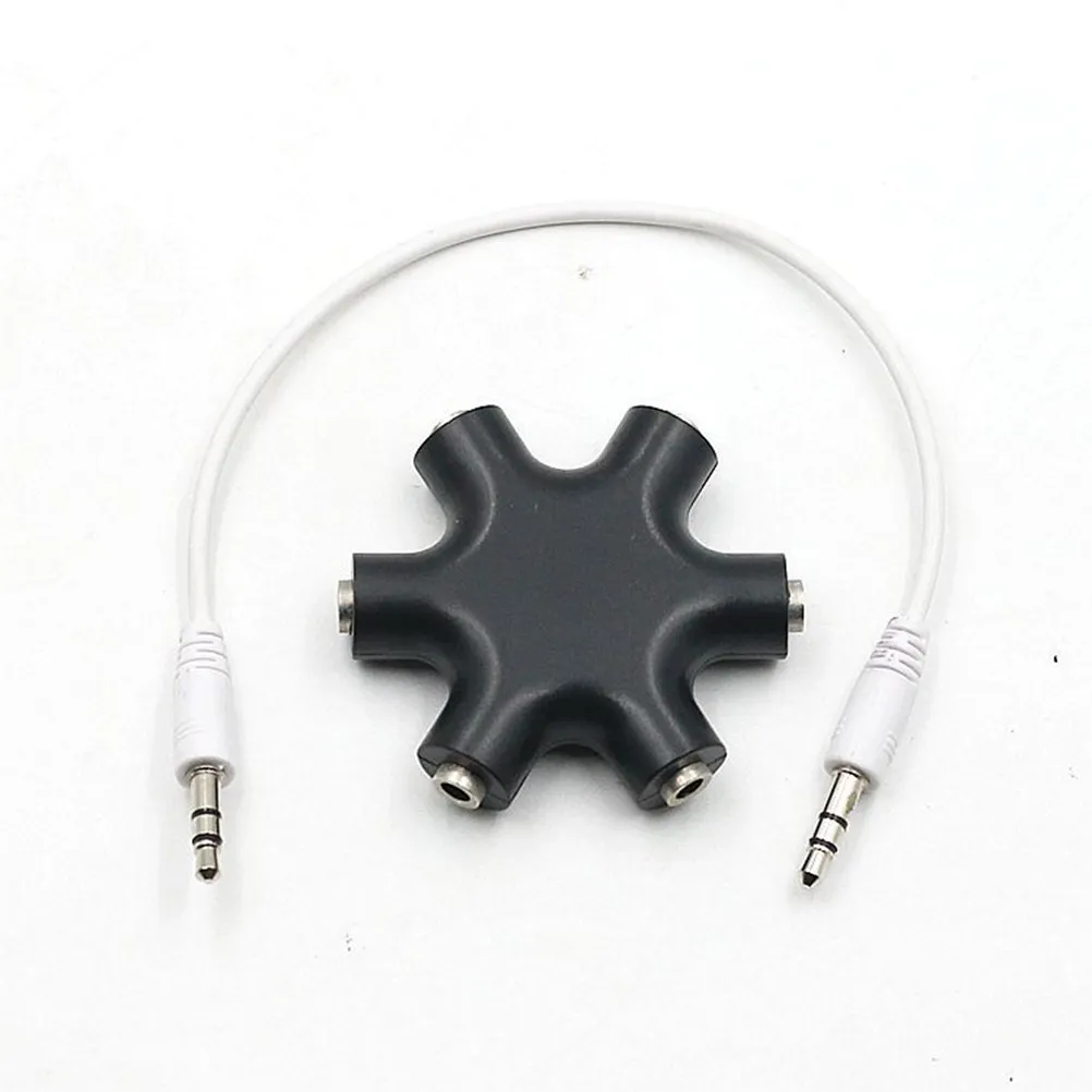 6 Way 3.5mm Earphone Splitter Premium Headphone Adapter for Multiple Headphones Sharing Music Compatible with Mobile Devices