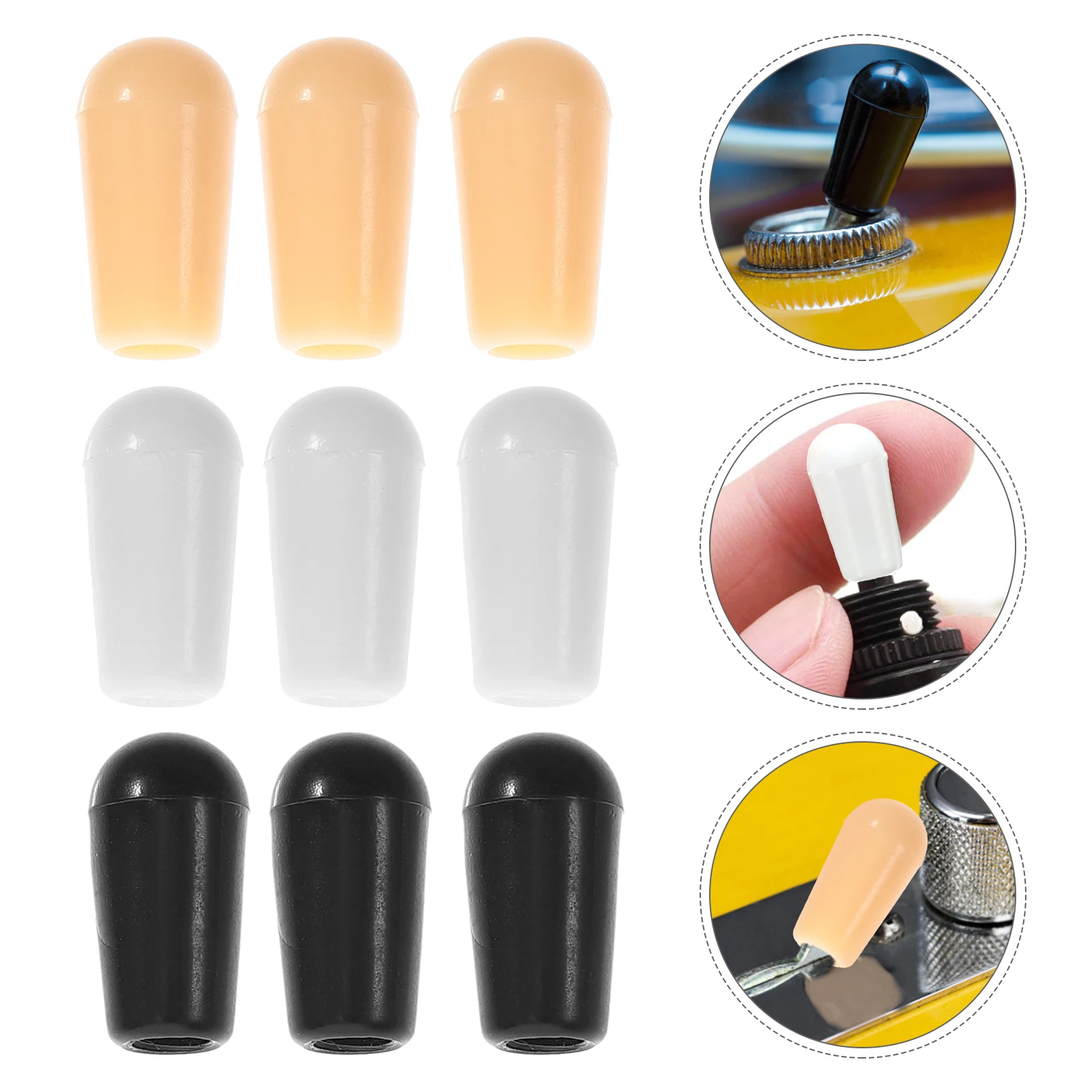 

9Pcs Guitar Toggle Tip Knob Set Colorful Durable Lightweight Guitar Accessories Replacement Practical Stable Fitting