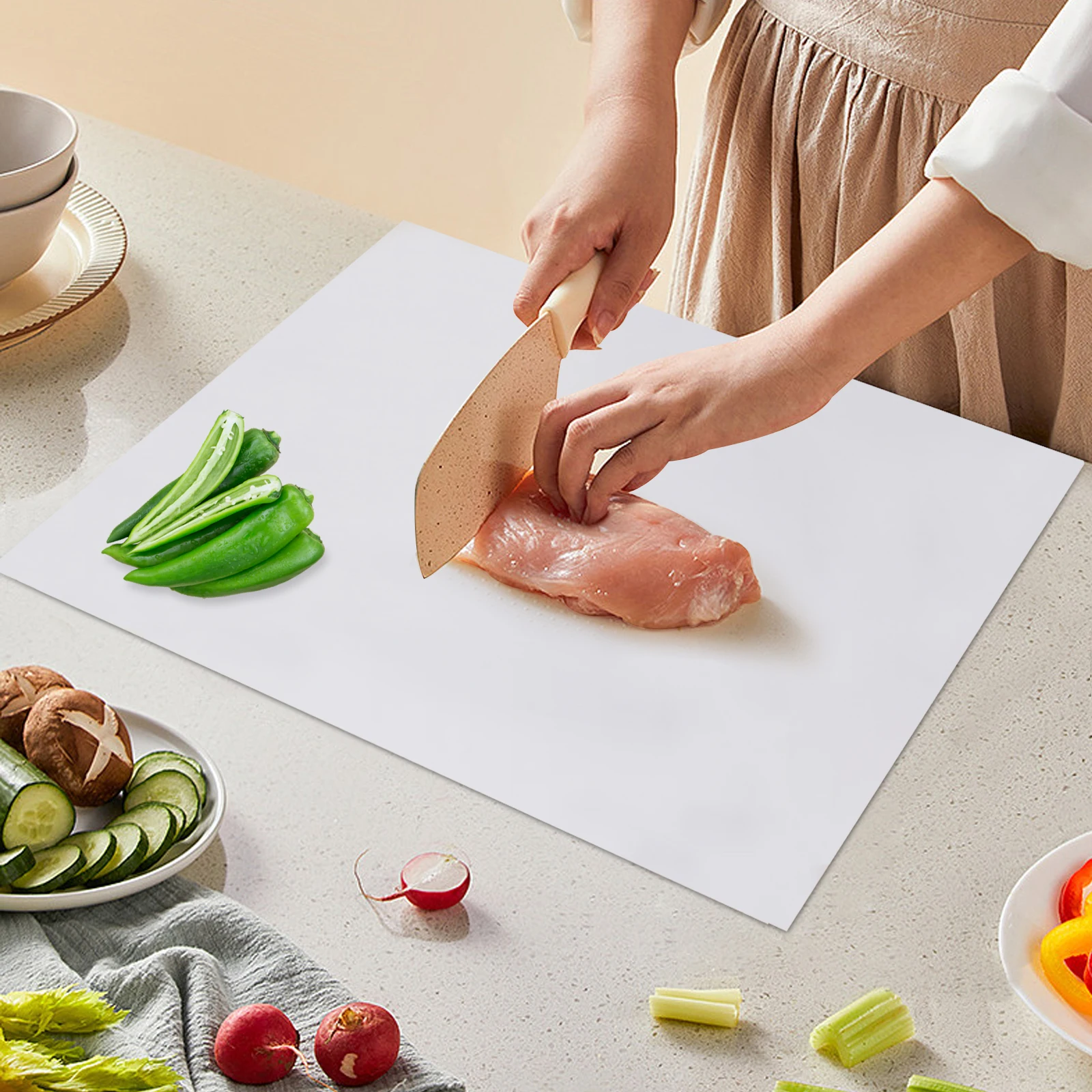 

Разделочная доска из пищевой нержавеющей стали толщиной 0,59 дюйма, устойчивая к плесени антипригарная, для измельчения мяса/овощей/теста для замешивания