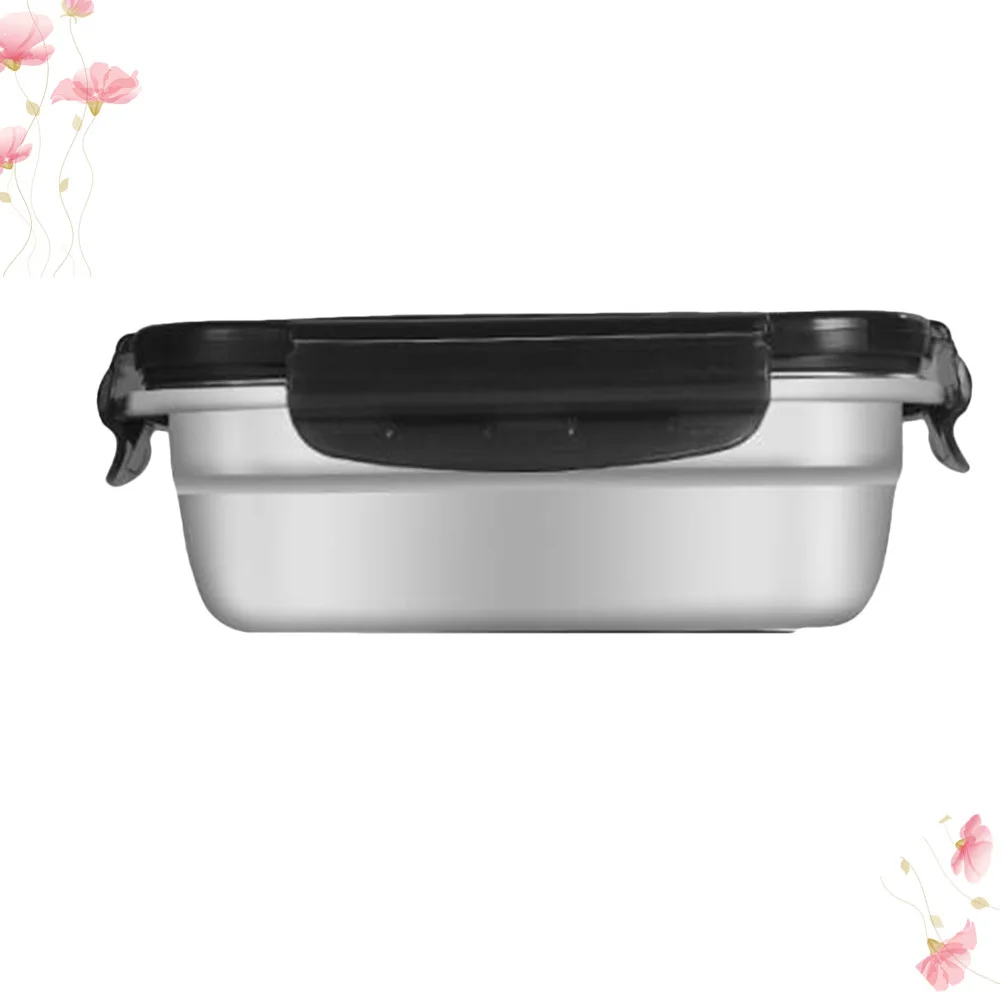 

Stainless Steel Food Storage Container Black 350ml Airtight Sealing Crisper Refrigerator Storage Box for Food Sealing Crisper
