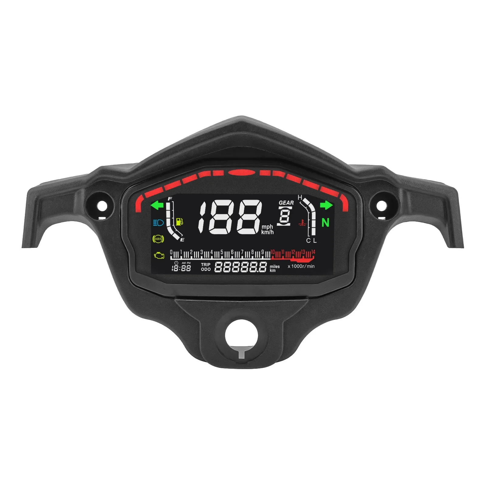 Panel dasbor Digital sepeda motor, Odometer 140000rpm dengan pemegang untuk Honda untuk Yamaha untuk Kawasaki untuk Suzuki