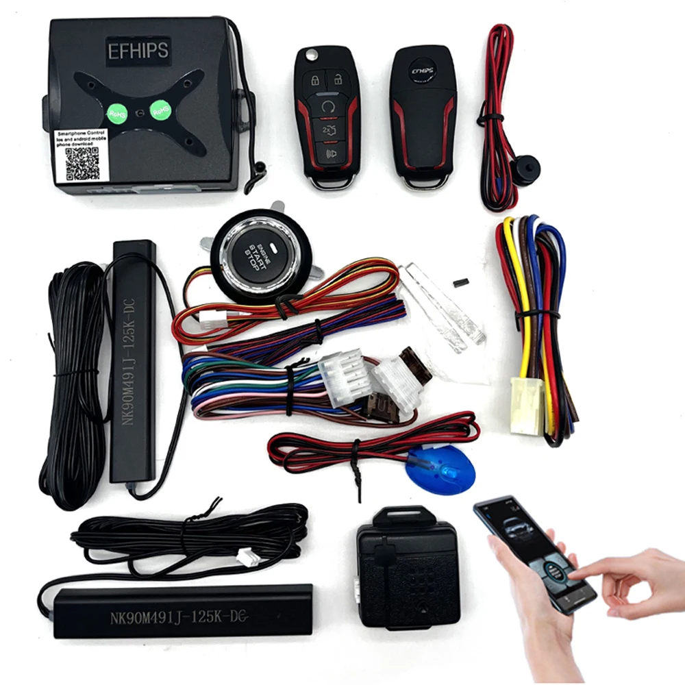 

Engine Remote Start Push Start-Stop Button To Start Ignition System Central Locking Keyless Entry Mobile Phone APP