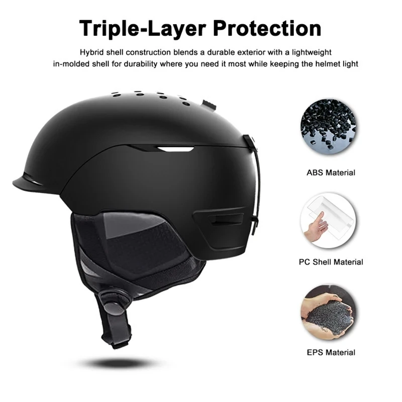 Ski helmet integrated with warm PC+EPS outdoor sports snowboard, light color, high-quality helmet for men and women