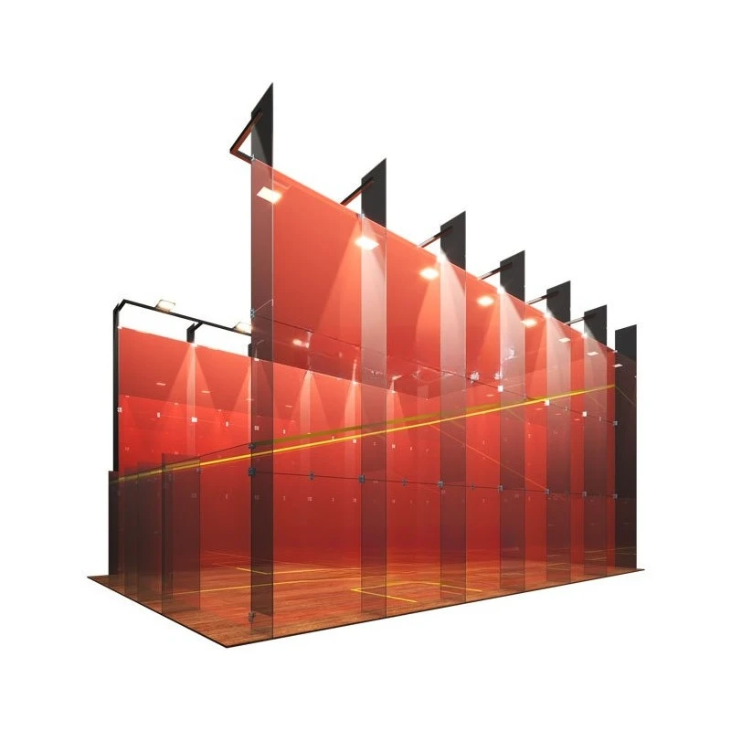 

Squash courts for international competitions, solid wood floors, construction and installation of colorful squash courts