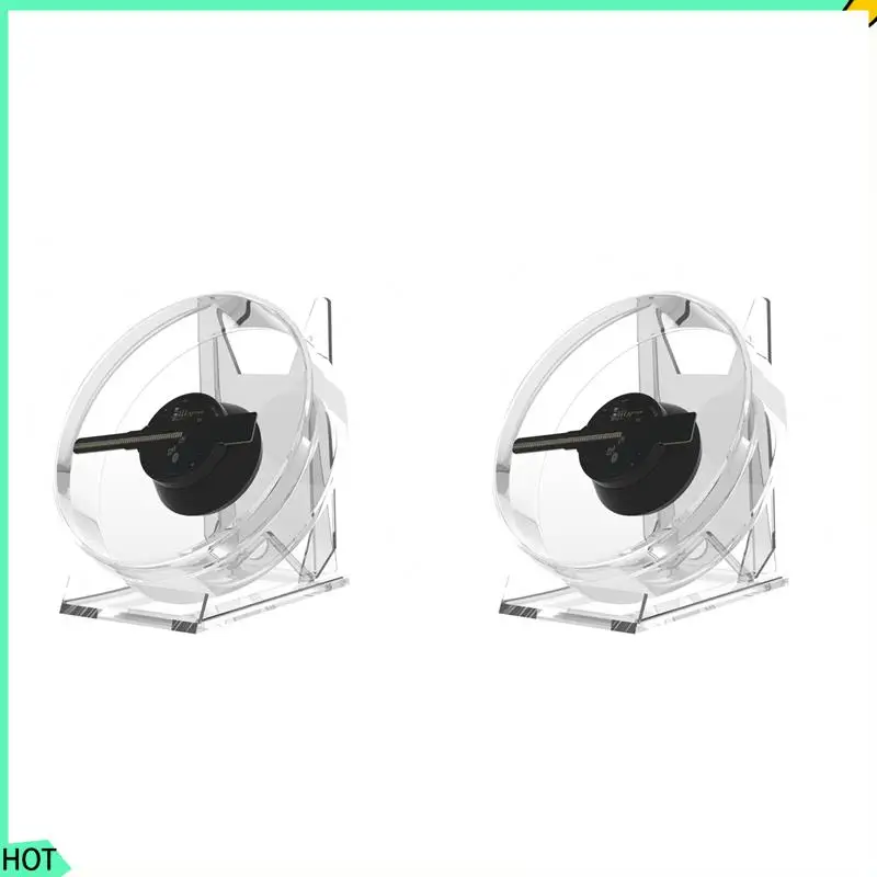 AWAH 2X 3D Fan Hologram Projector Desktop LED Sign Holographic Lamp Player Remote Display Support Images And Video