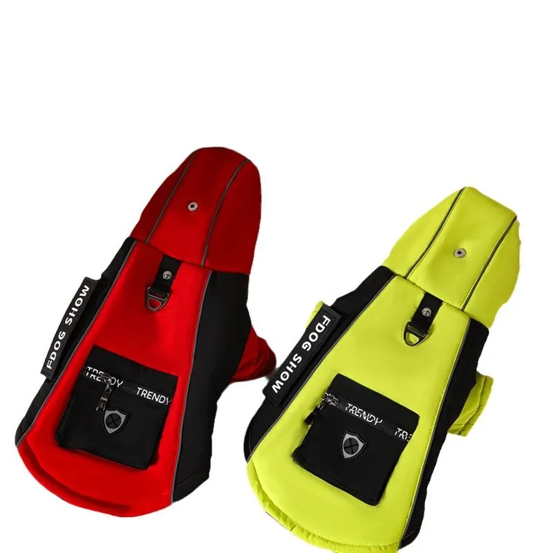 

Pet Clothes Small Dog Jacket Thick Warm Hooded Pocket Design Button Down Stylish Windproof Waterproof Coat Two Leg Winter Outfit