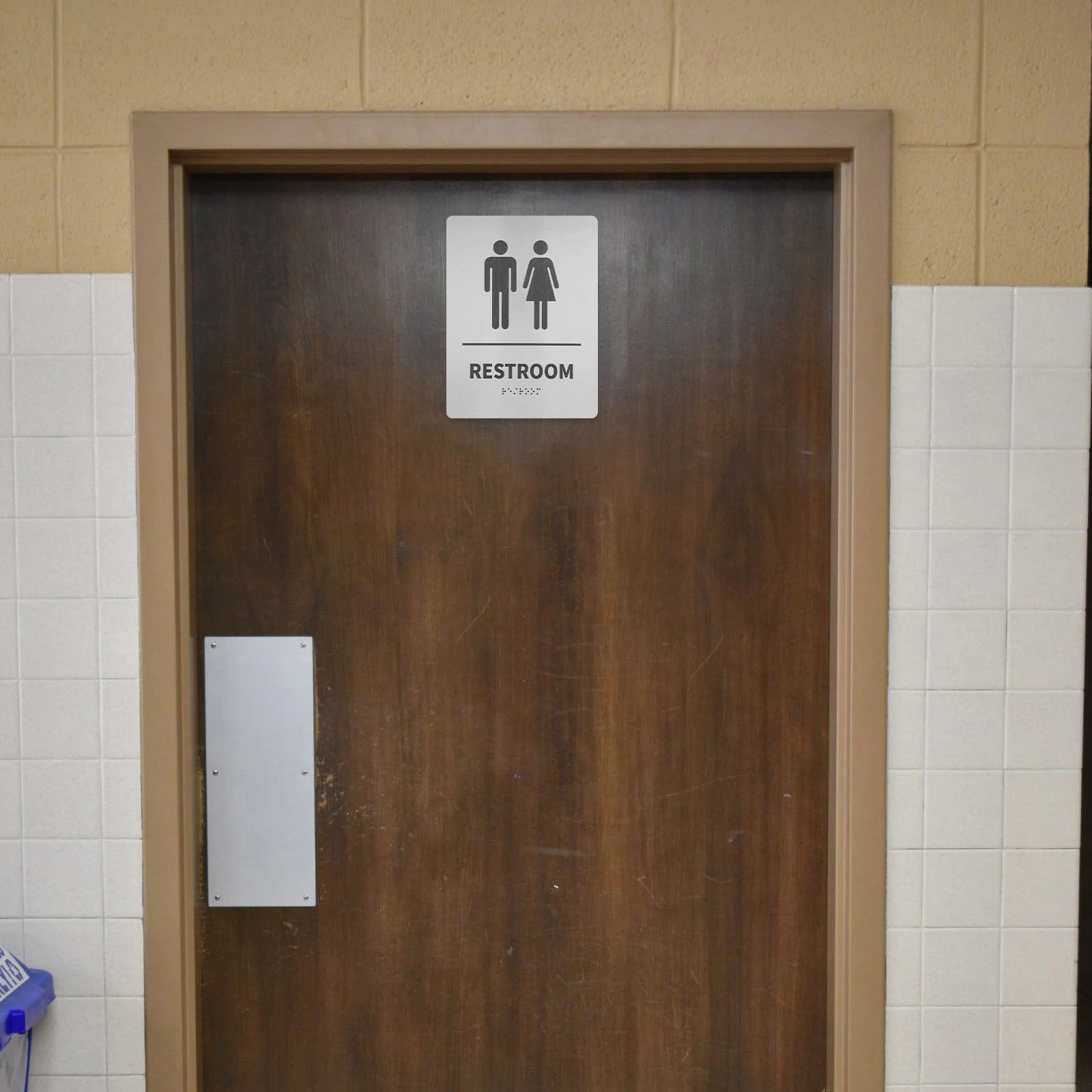 

3D Bathroom Restroom Identification Adhesive Label Office Home Commercial Washroom Plate Toilet Sign Bath Sign Bathroom