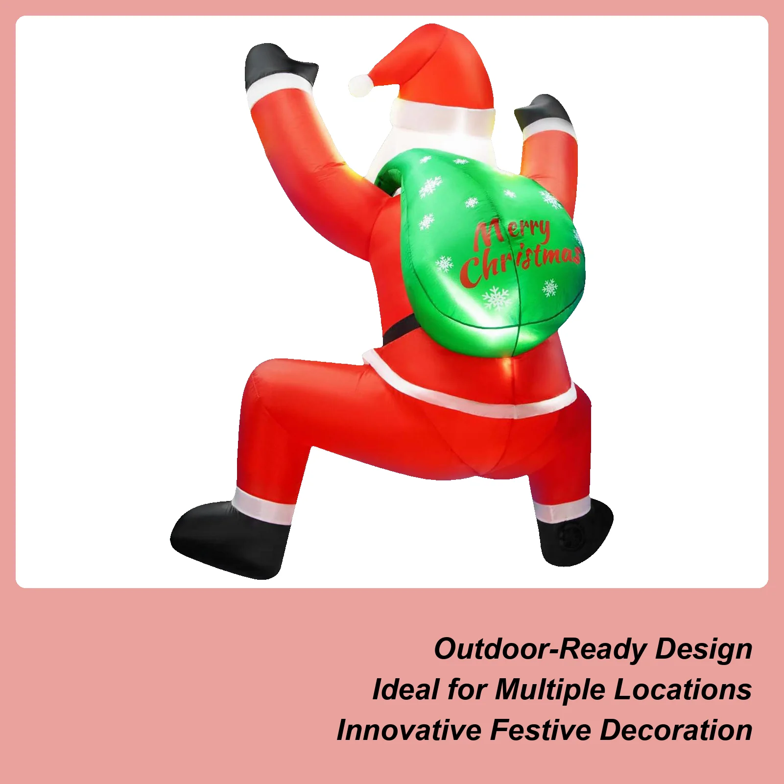 

Надувной Рождественский Санта-Клаус 6 футов с подсветкой, надувные игрушки Санта-Клауса, уличное рождественское украшение для патио, окна, сада