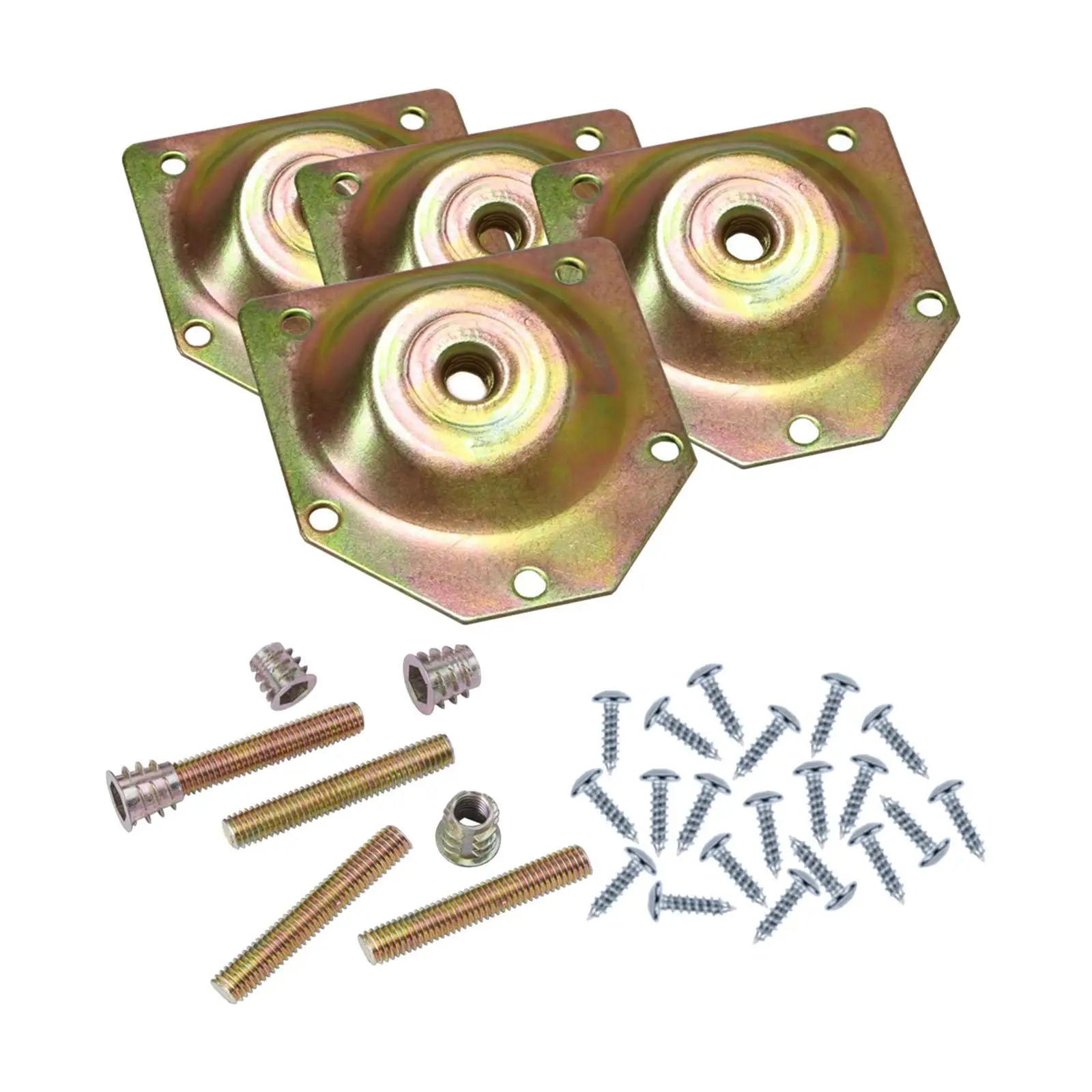 4Pcs Furniture Leg Mounting Plates Set Table Leg Mounting Plate for Computer Table Couch Seat Coffee Table Furniture Repair