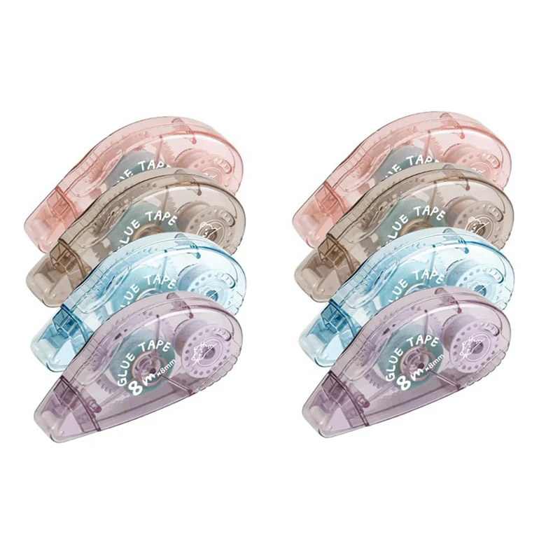 Двусторонний роликовый скотч-8 упаковок, клейкая лента для скрапбукинга, ролик для бегуна (8 мм X 210 футов), легкая установка