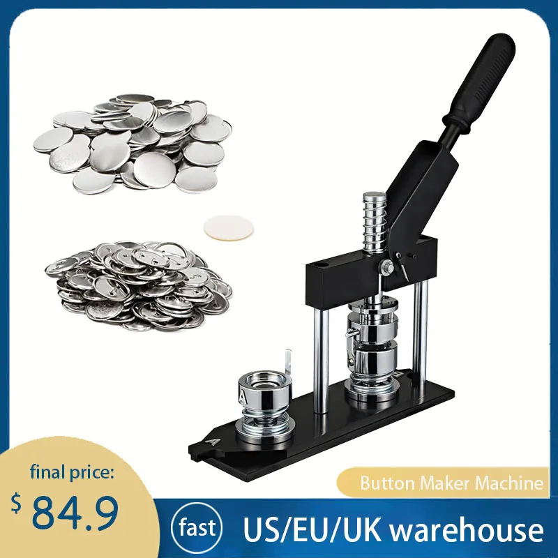 Aluminum Alloy Black Badge Machine, DIY Button Lining Machine, Punch Press Machine Kit Machine 25 32 37 58 75mm