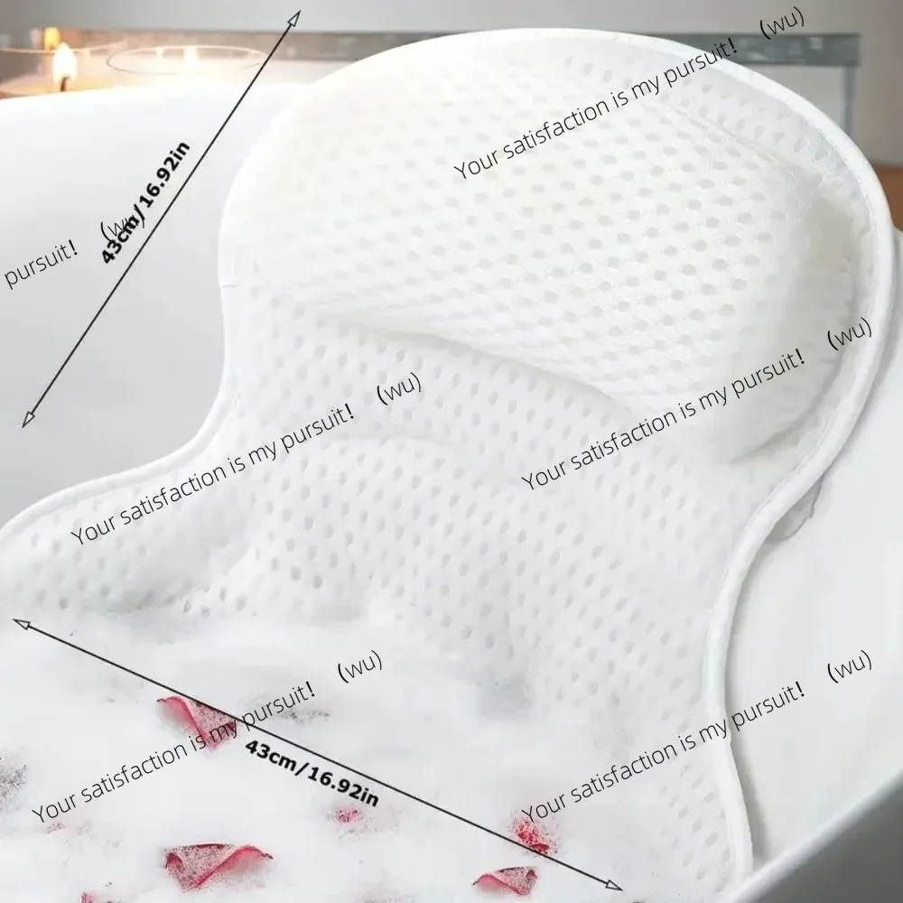 

Soft and comfortable neck and back support with 4D mesh and suction cup bath pillow for bath relaxation spa
