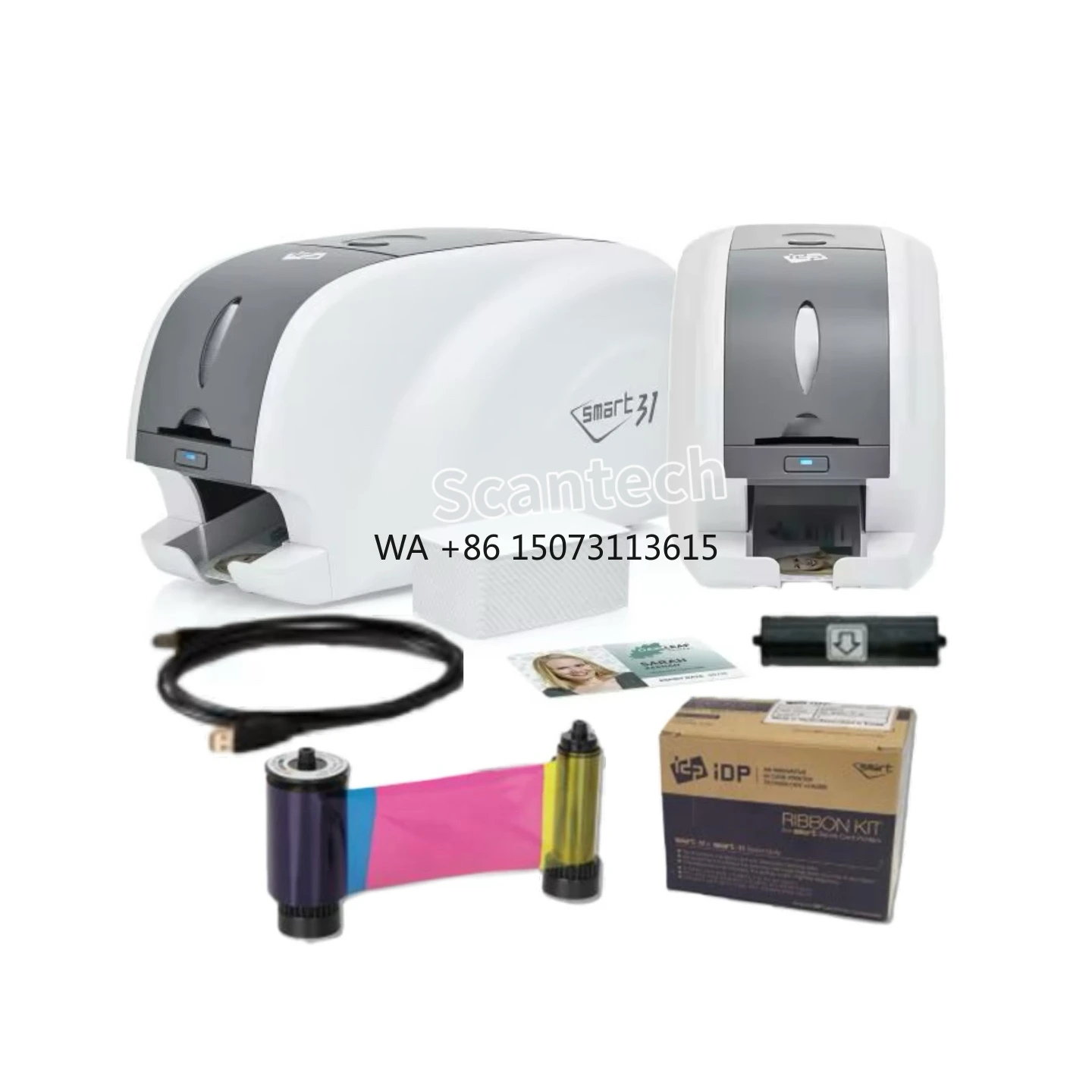 Sistema de cartão de identificação de PVC IDP SMART 31 - Máquina de produção de cartão RFID de borda a borda de lado único/duplo