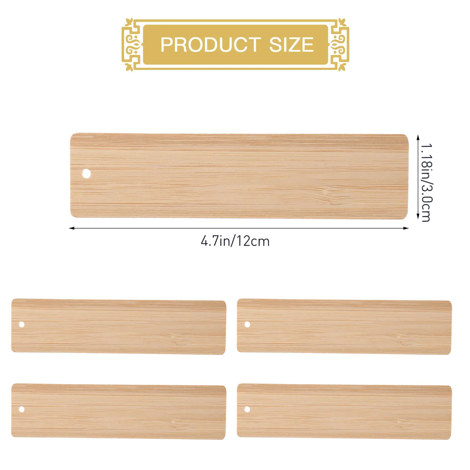 10 قطعة المواد المرجعية الخيزران فارغة Craft بها بنفسك الحرفية العلامة 14 سنتيمتر x 5 سنتيمتر حواف ناعمة زوايا مستديرة ثقب معلق الديكور naments