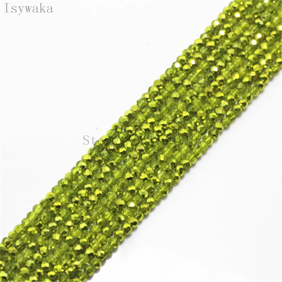 Isywaka Ran Yellow Color 170pcs 2mm Rondelle  Austria faceted Crystal Glass Beads Loose Spacer Round Beads for Jewelry Making