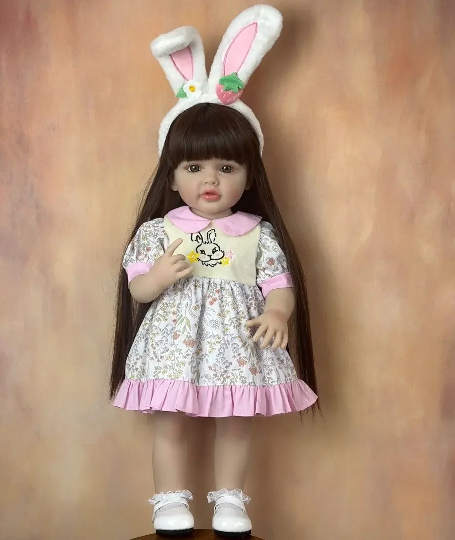 Bz人形-生まれ変わった赤ちゃんの女の子の人形のおもちゃ,フルソフトシリコンボディ,リアルなプリンセス,幼児のアート,子供のための誕生日プレゼント,55 cm