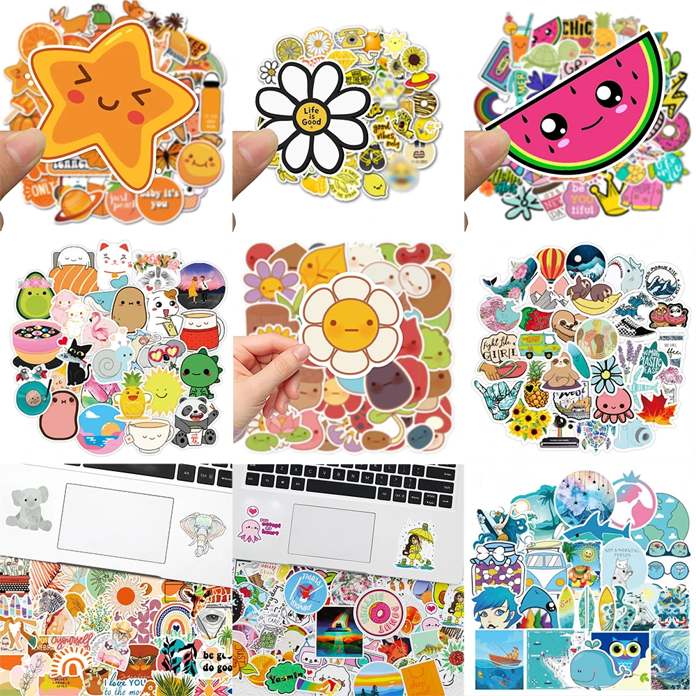 10/30/50PCS Cartoon Fresh Stickers Series Orange Fruit Graffiti Helmet Motorcycle Helmet Notebook Water Cup Decoration Wholesale