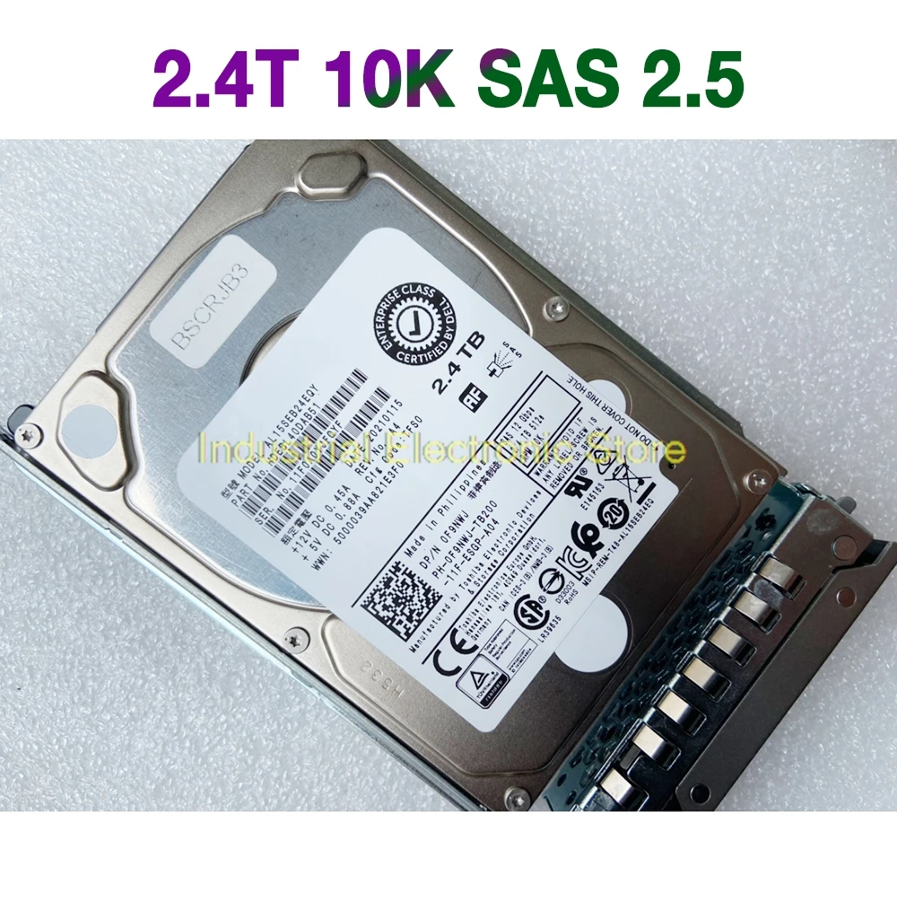 2.4TB For DELL R730 R740 AL15SEB24EQY 2.4T 10K SAS 2.5 0F9NWJ F9NWJ Server Hard Disk