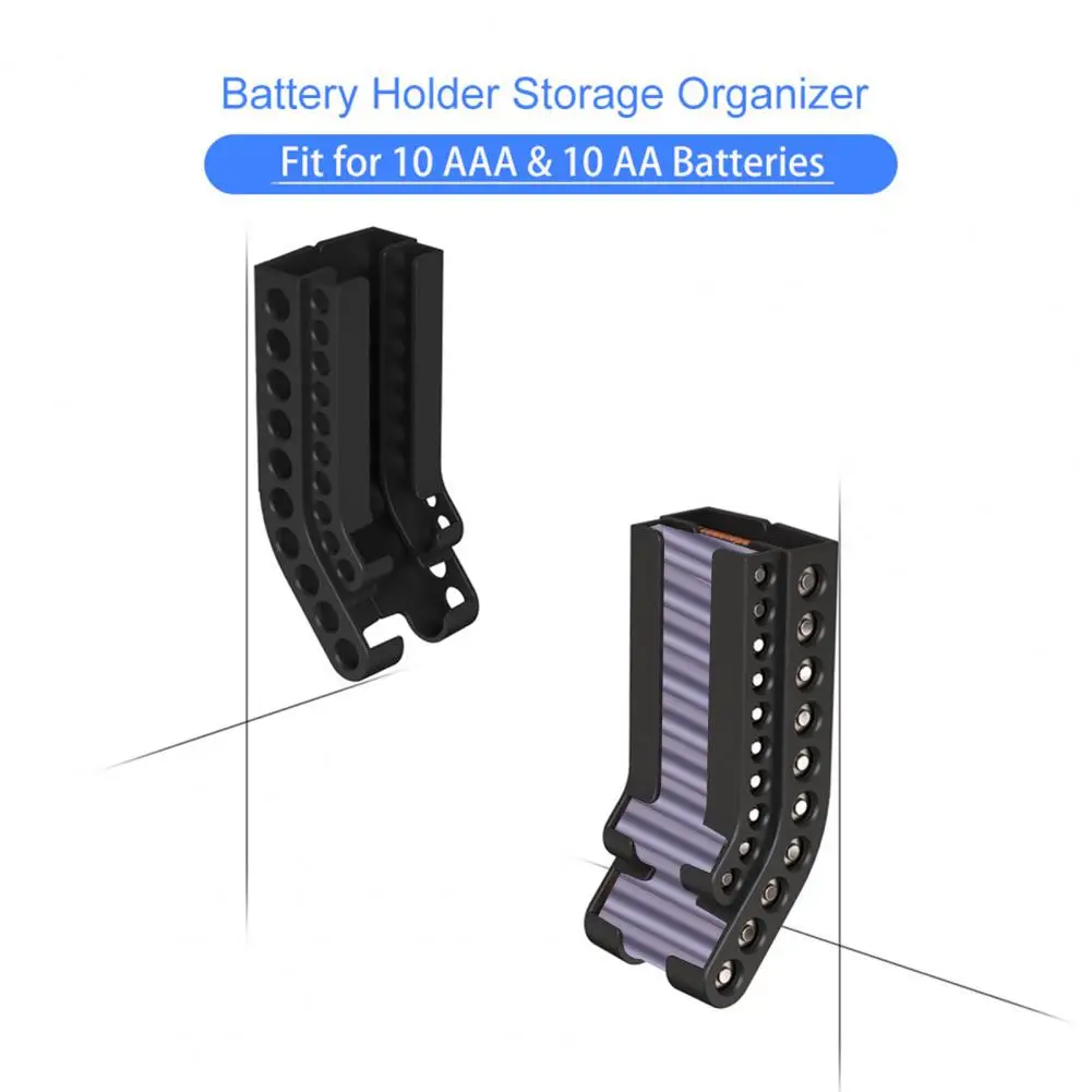 Battery Storage Rack Storage Box Wall Mounted Battery Hanging Holder Large Capacity High Stability Simple Installation