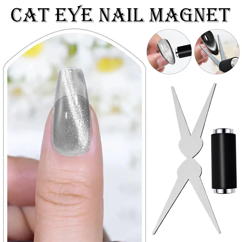 Ensemble d'aimants pour Nail Art français à Double tête, combinaison de tiges magnétiques œil de chat, pour Nail Art, bricolage, effet en forme de V, vernis à ongles Gel, aimant