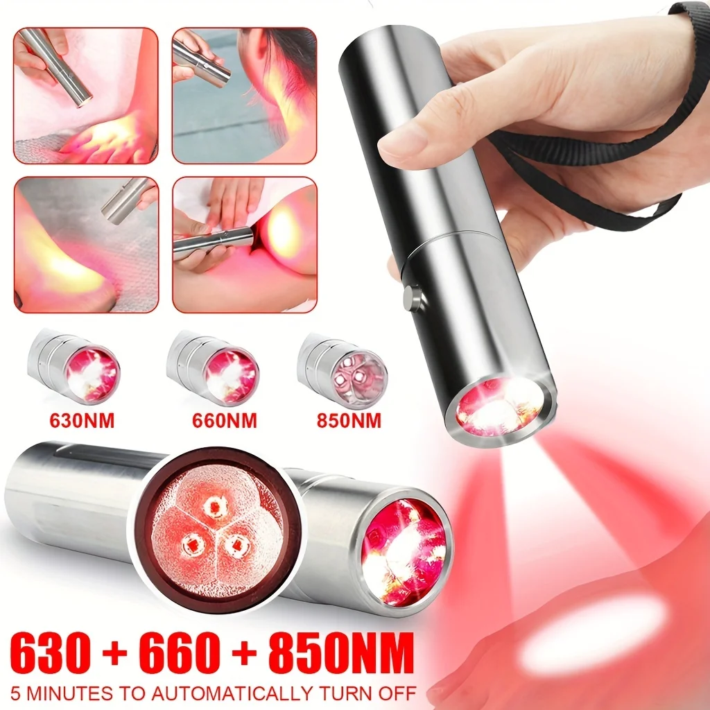 1pc Rechargeable Infrared LED Flashlight for Pain Relief, Scar and Wrinkle Removal, and Acne Treatment  Red Light Infrared Light