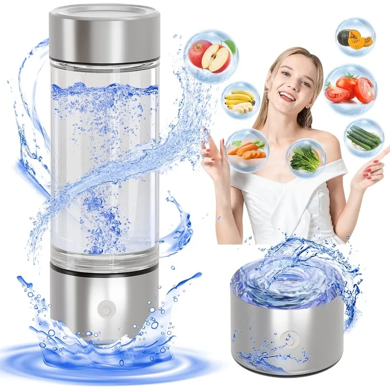 

2024 1800PPHydrogen Water Bottle,Hydrogen Water Bottle Generator 3Min Quick Electrolysis hydrogen water Ionizer Glass Health Cup