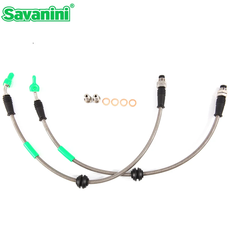 

SAVANINI Car Front and Rear Stainless Steel Brake Braided Lines Hose Oil Tube for Nissan 200SX S13 S14 S15 1991-1998 Accessories