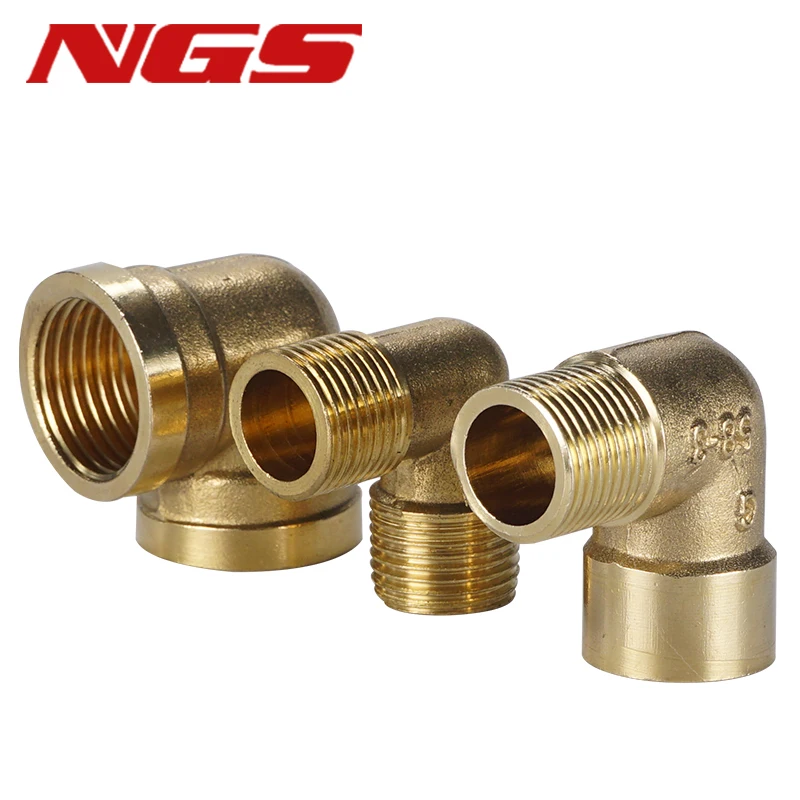 TPV 1/8” 1/4” 3/8” 1/2” 3/4” Male And Female Thread Brass Fitting Right Angle Elbow Coupling Connector