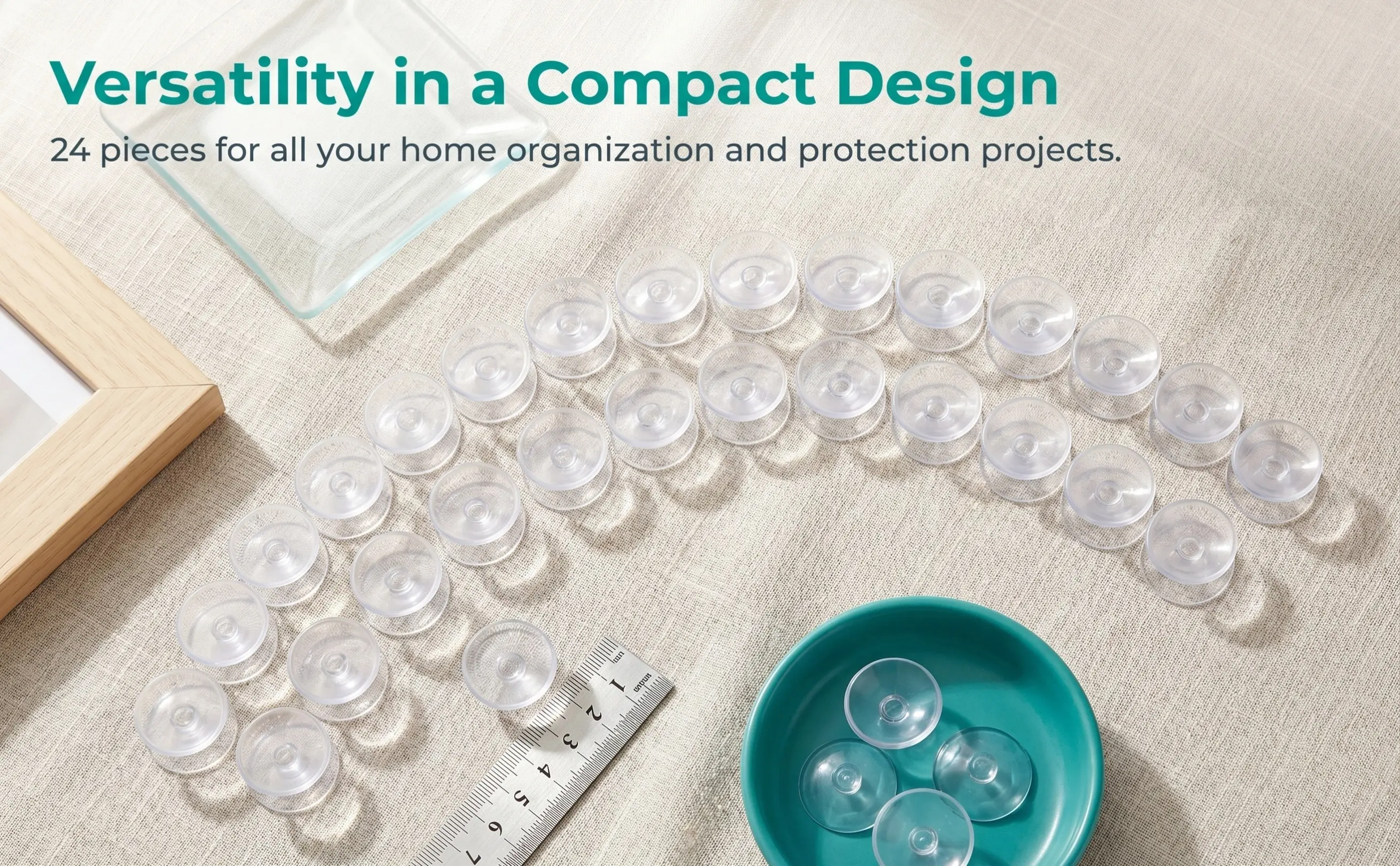 24Pcs Clear Double-Sided Suction Cup Spacers for Glass Countertops Anti-Slip Table Top Cushioning Pads Home Holiday Decoration